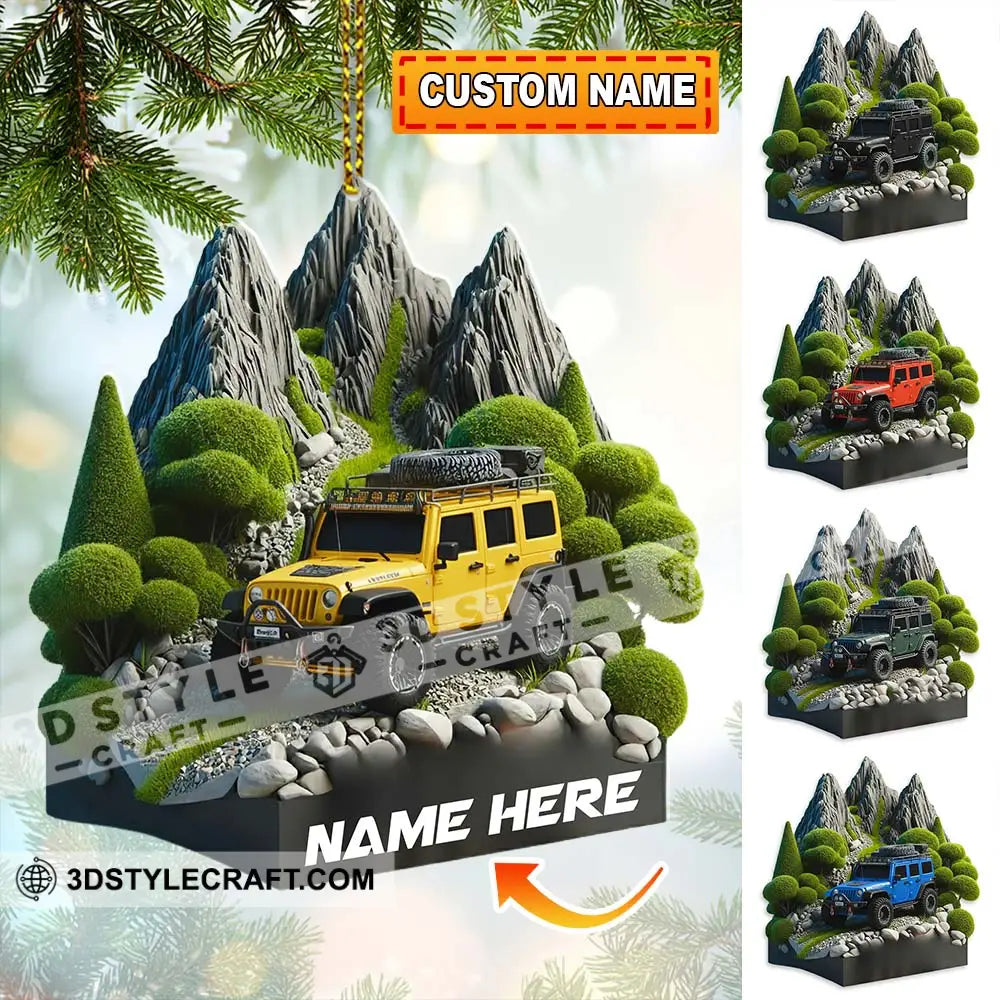 Mountain Car Home Decor Christmas Ornament Personalized Ornament 3.54’’ / 1 Ornament Ornament