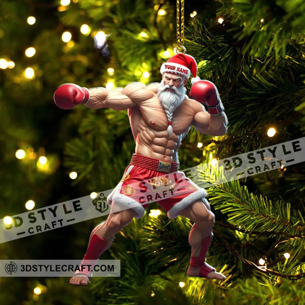 Muay Thai Santa Home Decor Christmas Ornament Personalized Ornament Ornament