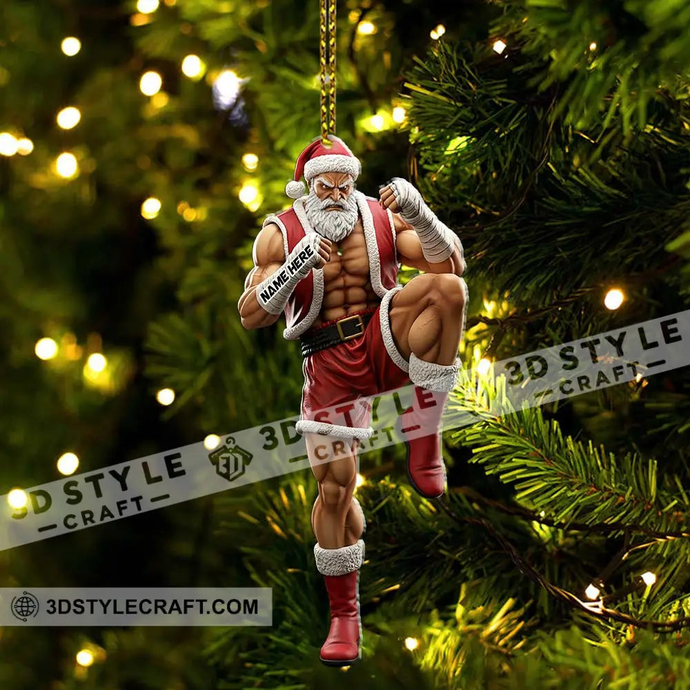 Muay Thai Santa Home Decor Christmas Ornament Personalized Ornament Ornament