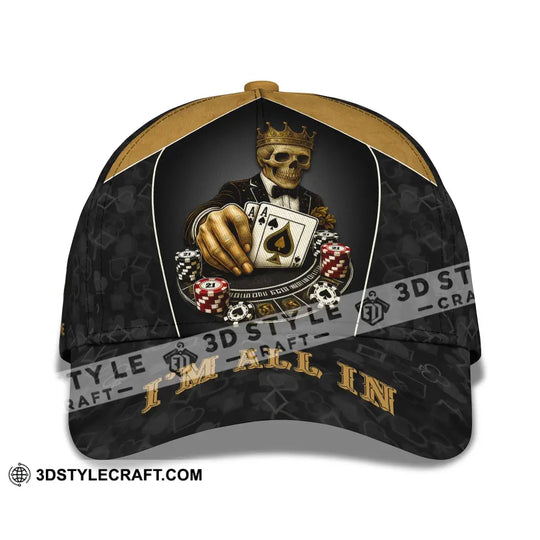 Personalized Cap, Customized Classic Cap Poker Lover Cap, I'm All In style option 2