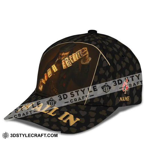 Personalized Cap, Customized Classic Cap Poker Lover Cap, I'm All In style option 4