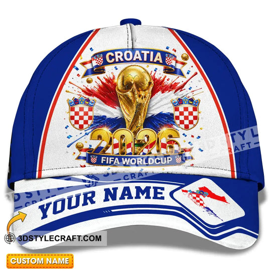 Personalized Cap, Customized Croatia World Cup 2026 Classic Cap style option 1