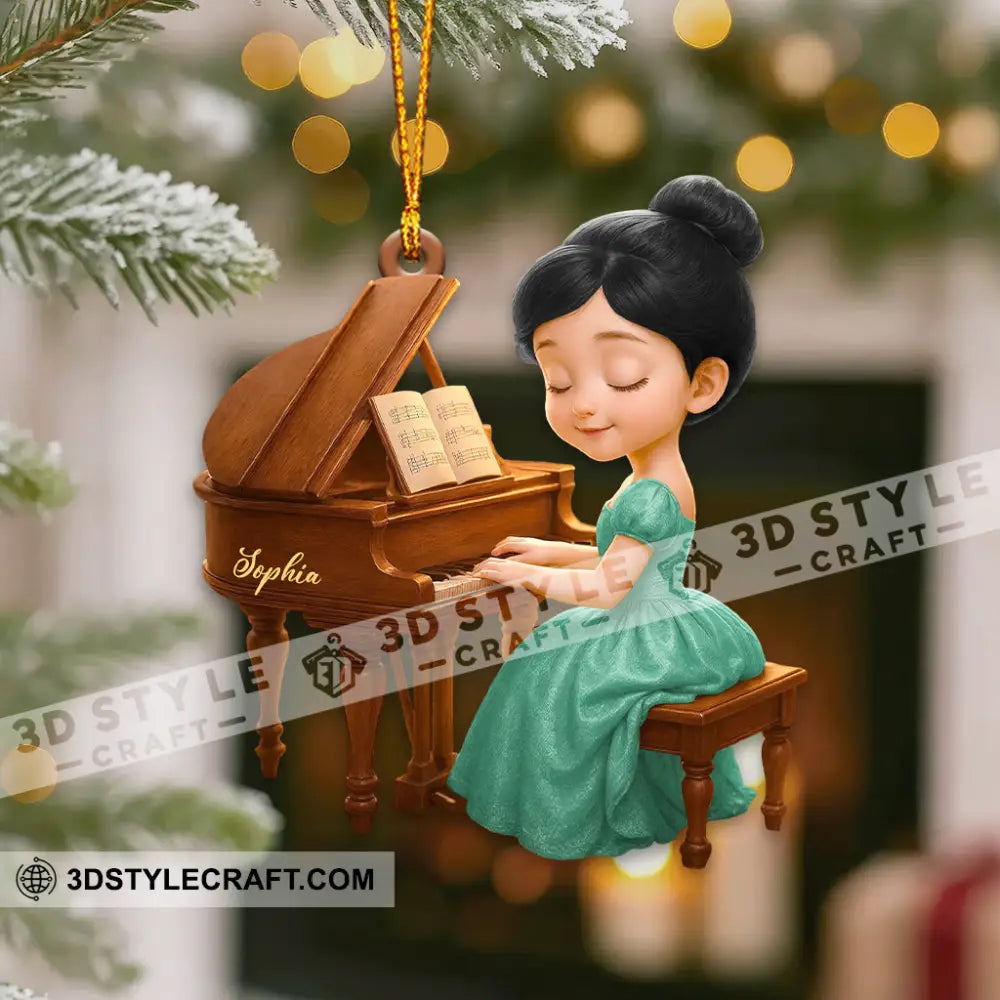 Piano Girl Home Decor Christmas Ornament Personalized Ornament Ornament