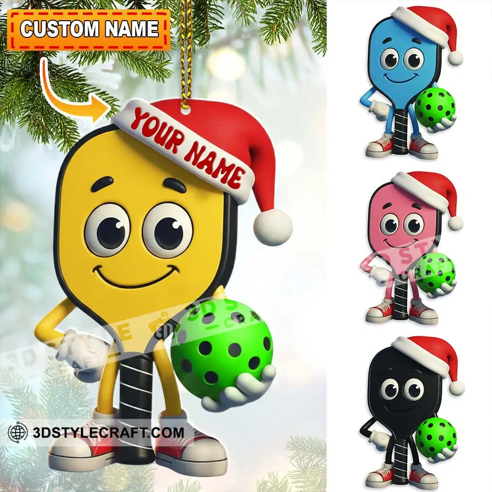 Pickleball Christmas Home Decor Christmas Ornament Personalized Ornament 3.54’’ / 1 Ornament Ornament