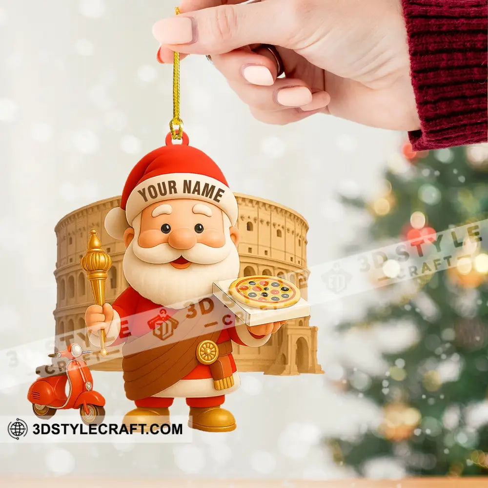 Pizza Santa Home Decor Christmas Ornament Personalized Ornament Ornament
