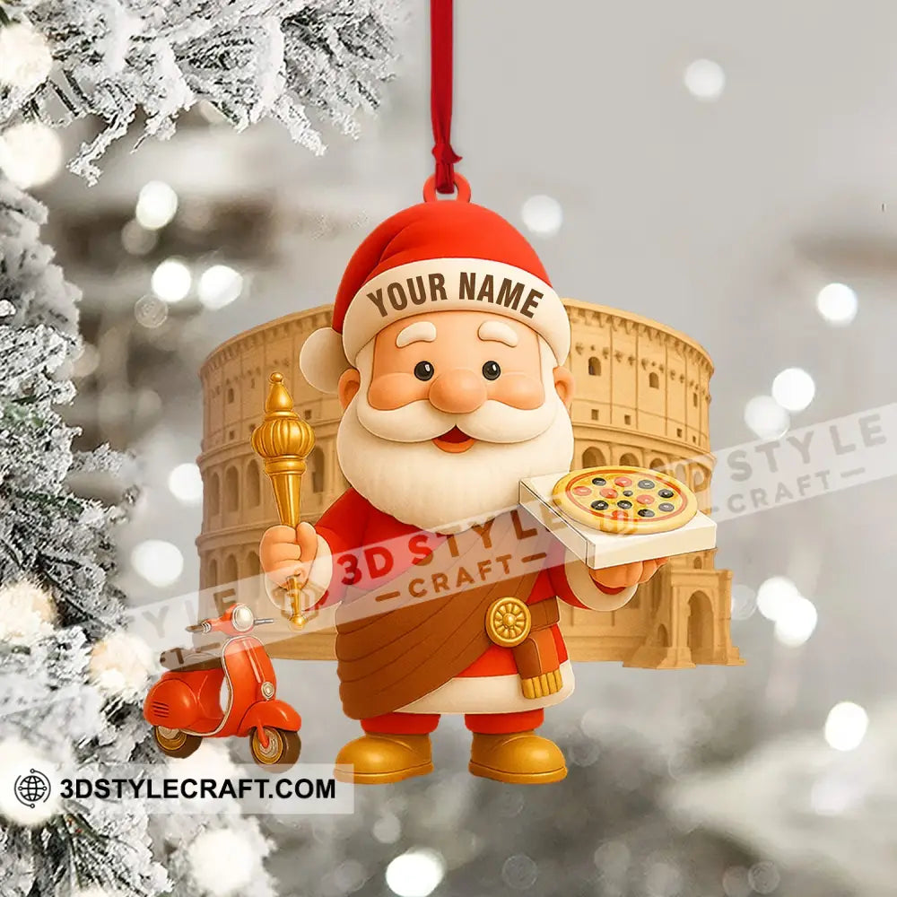 Pizza Santa Home Decor Christmas Ornament Personalized Ornament Ornament