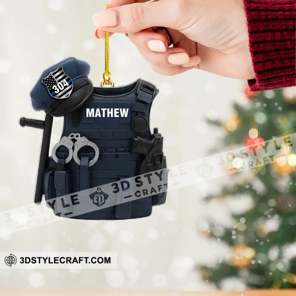 Police Home Decor Christmas Ornament Personalized Ornament Ornament