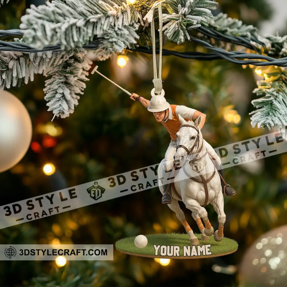 Polo Player On Horse Home Decor Christmas Ornament Personalized Ornament Ornament