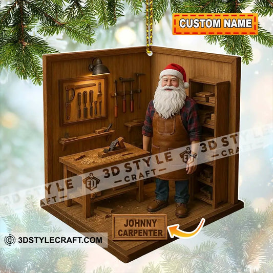 Santa Carpenter Home Decor Christmas Ornament Personalized Ornament 3.54’’ / 1 Ornament Ornament