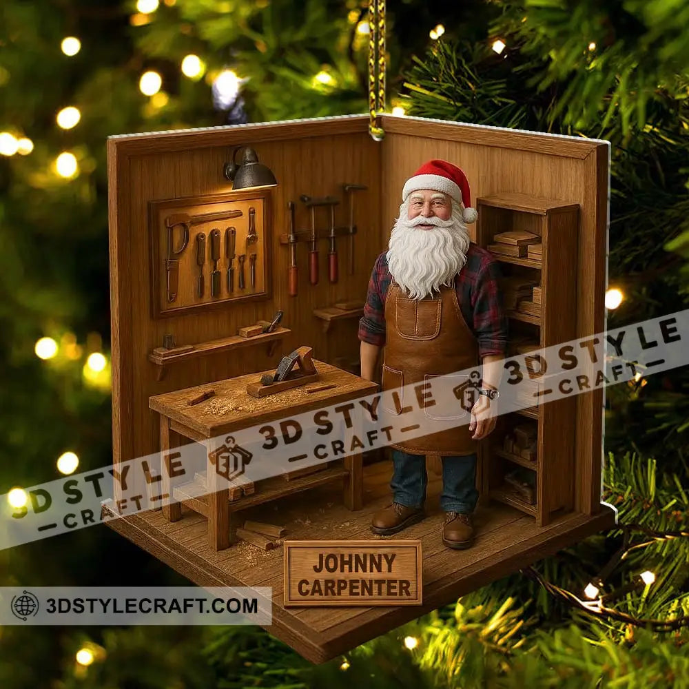 Santa Carpenter Home Decor Christmas Ornament Personalized Ornament Ornament