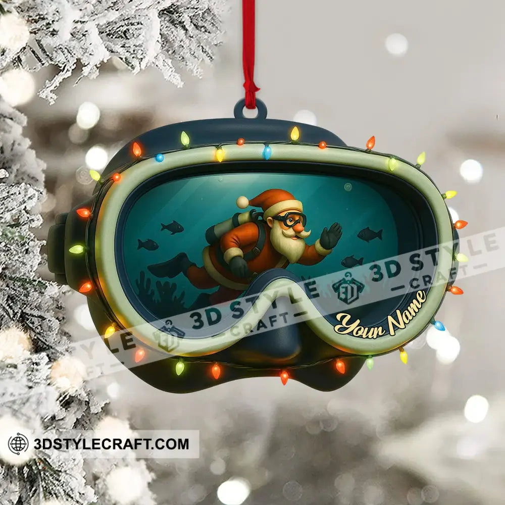 Santa Diving Home Decor Christmas Ornament Personalized Ornament Ornament