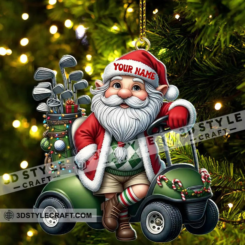 Santa Golf Car Home Decor Christmas Ornament Personalized Ornament Ornament