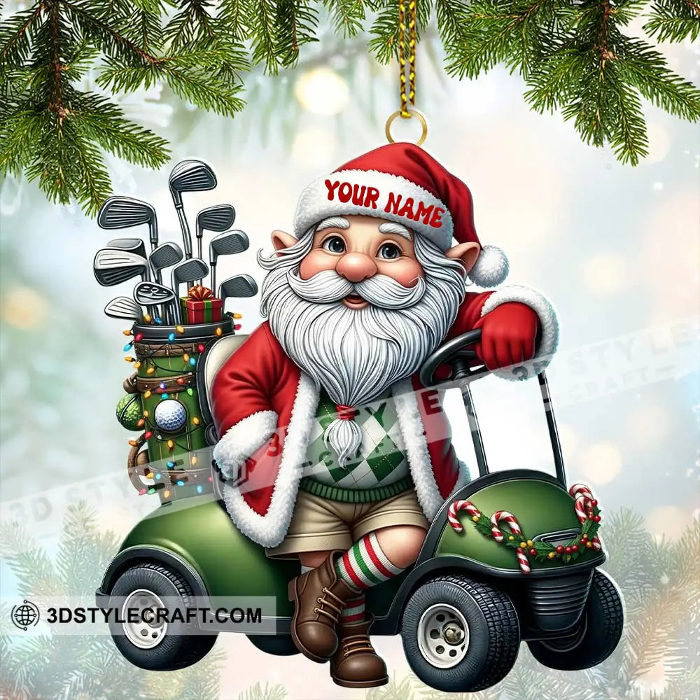 Santa Golf Car Home Decor Christmas Ornament Personalized Ornament Ornament