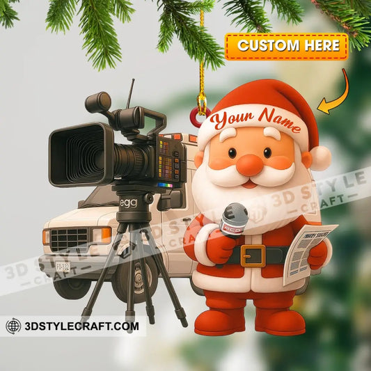 Santa Photographer Home Decor Christmas Ornament Personalized Ornament 3.54’’ / 1 Ornament Ornament