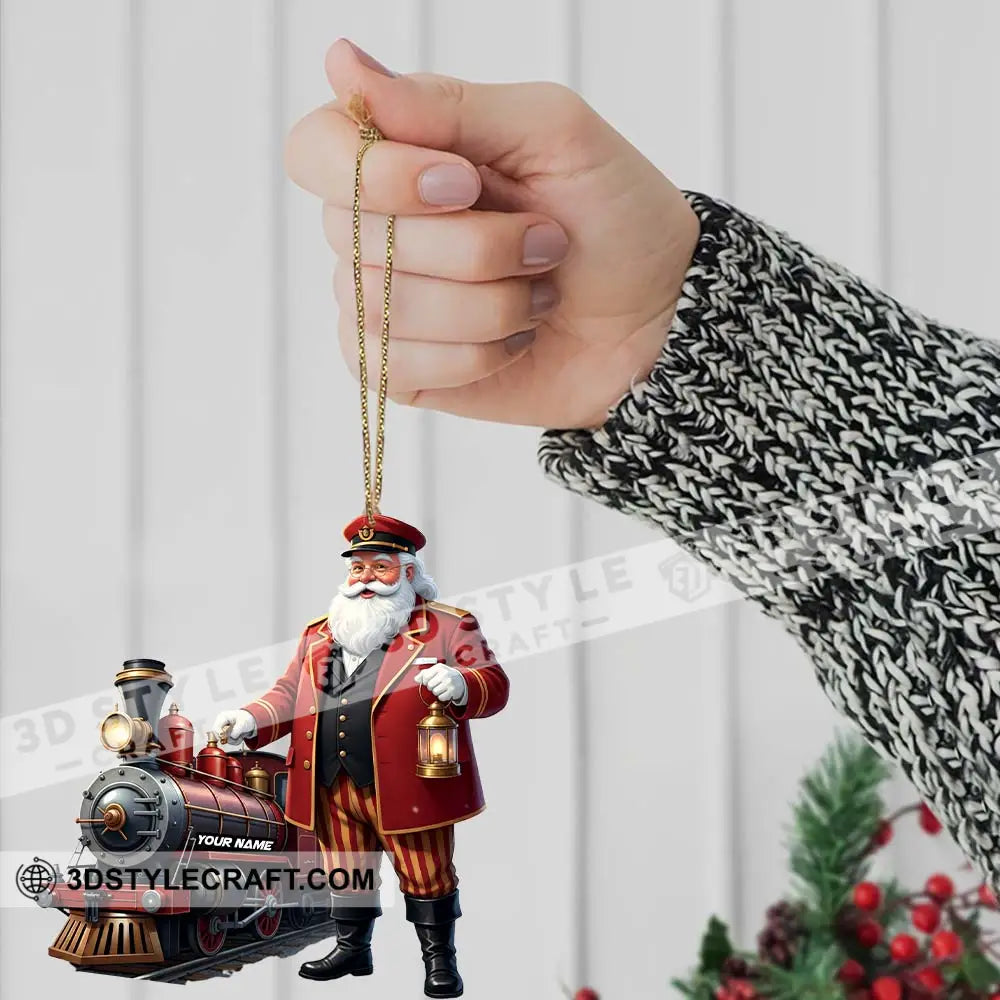 Santa Train Home Decor Christmas Ornament Personalized Ornament Ornament