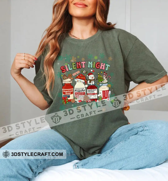 Silent Night, Gift For Christmas T-Shirt style option 2