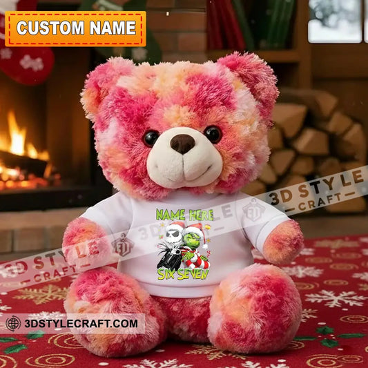 Six Seven Christmas Bear Personalized Teddy Bear Shirt Pink / 9’’ / No Graduate Teddy Bear Shirt