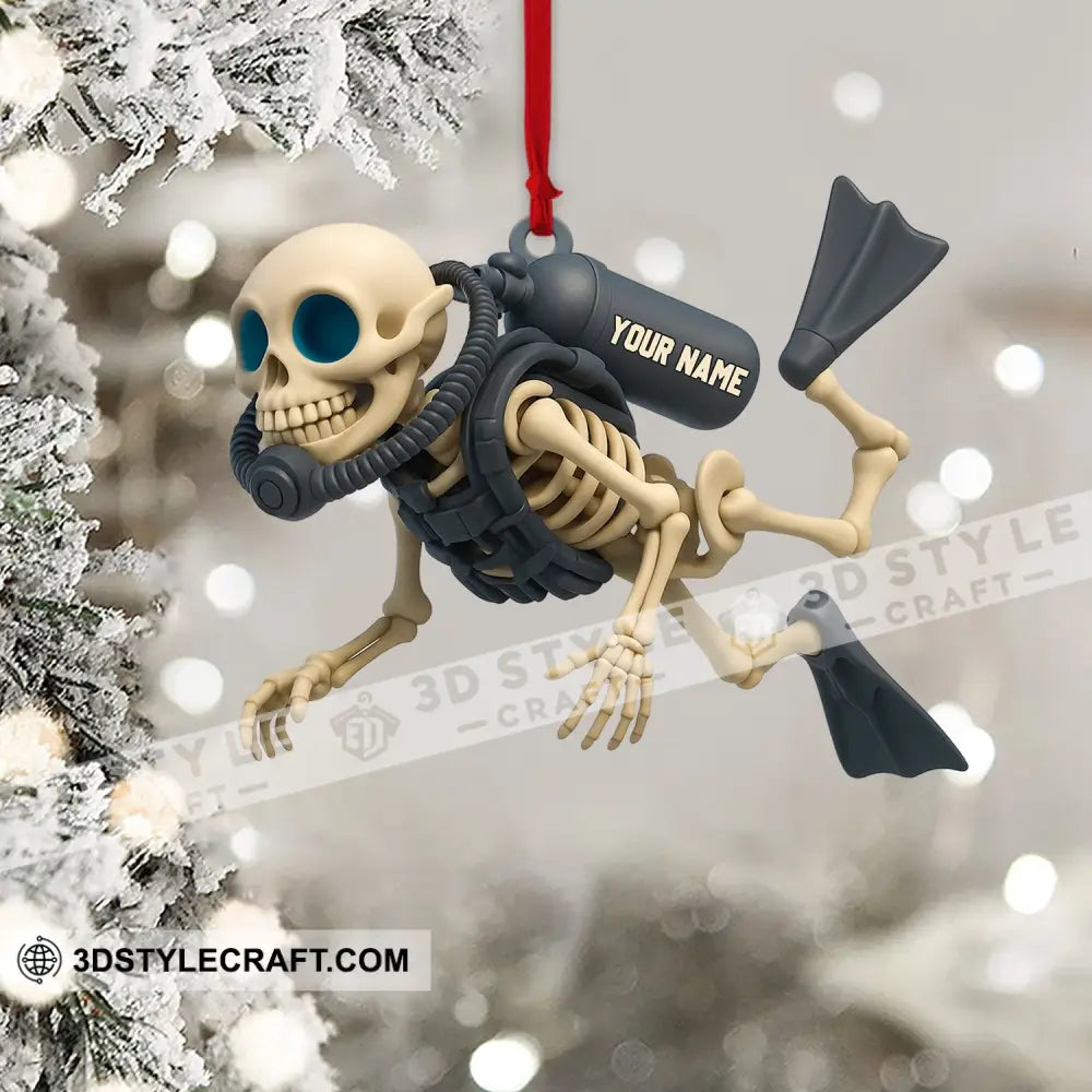 Skull Diving Home Decor Christmas Ornament Personalized Ornament Ornament