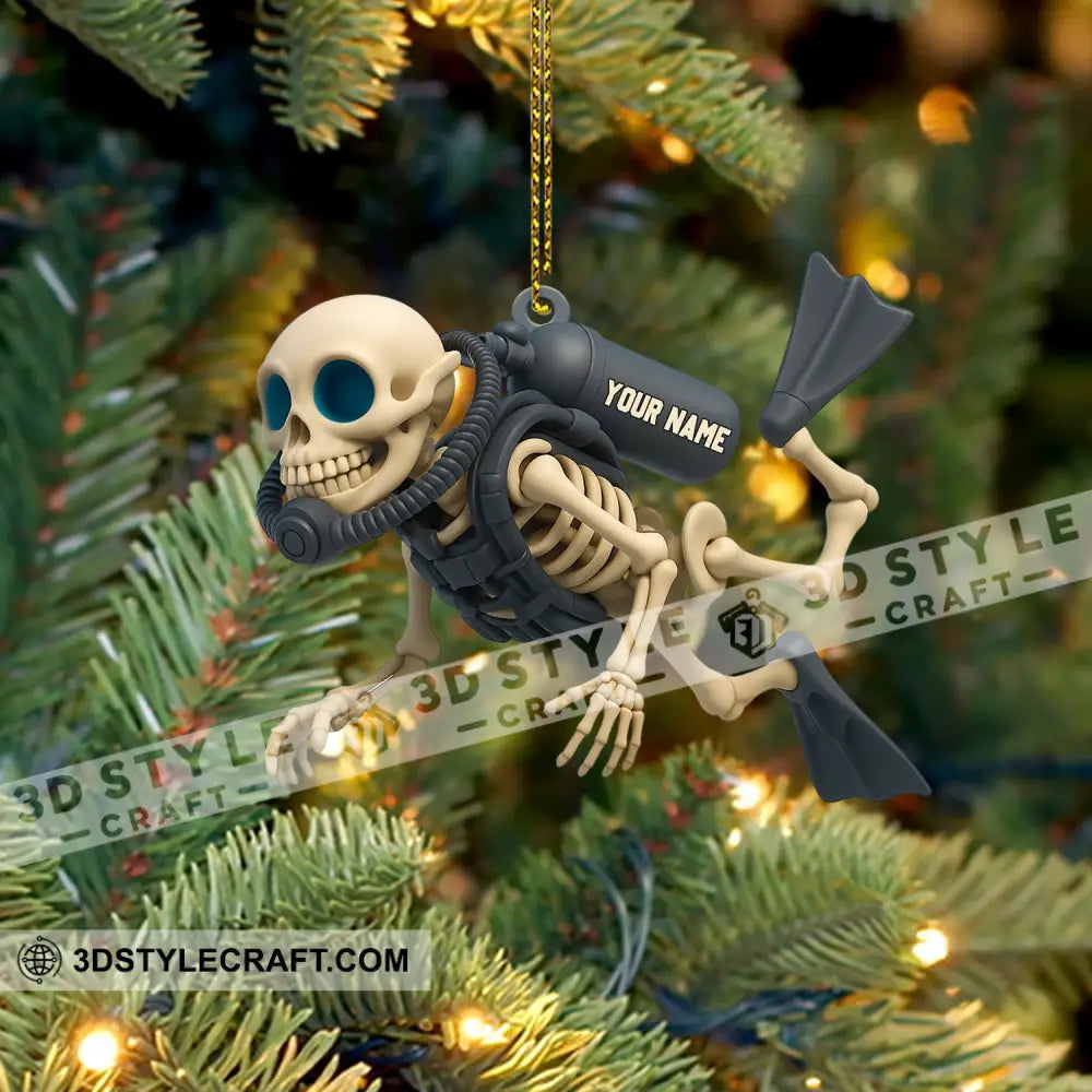 Skull Diving Home Decor Christmas Ornament Personalized Ornament Ornament