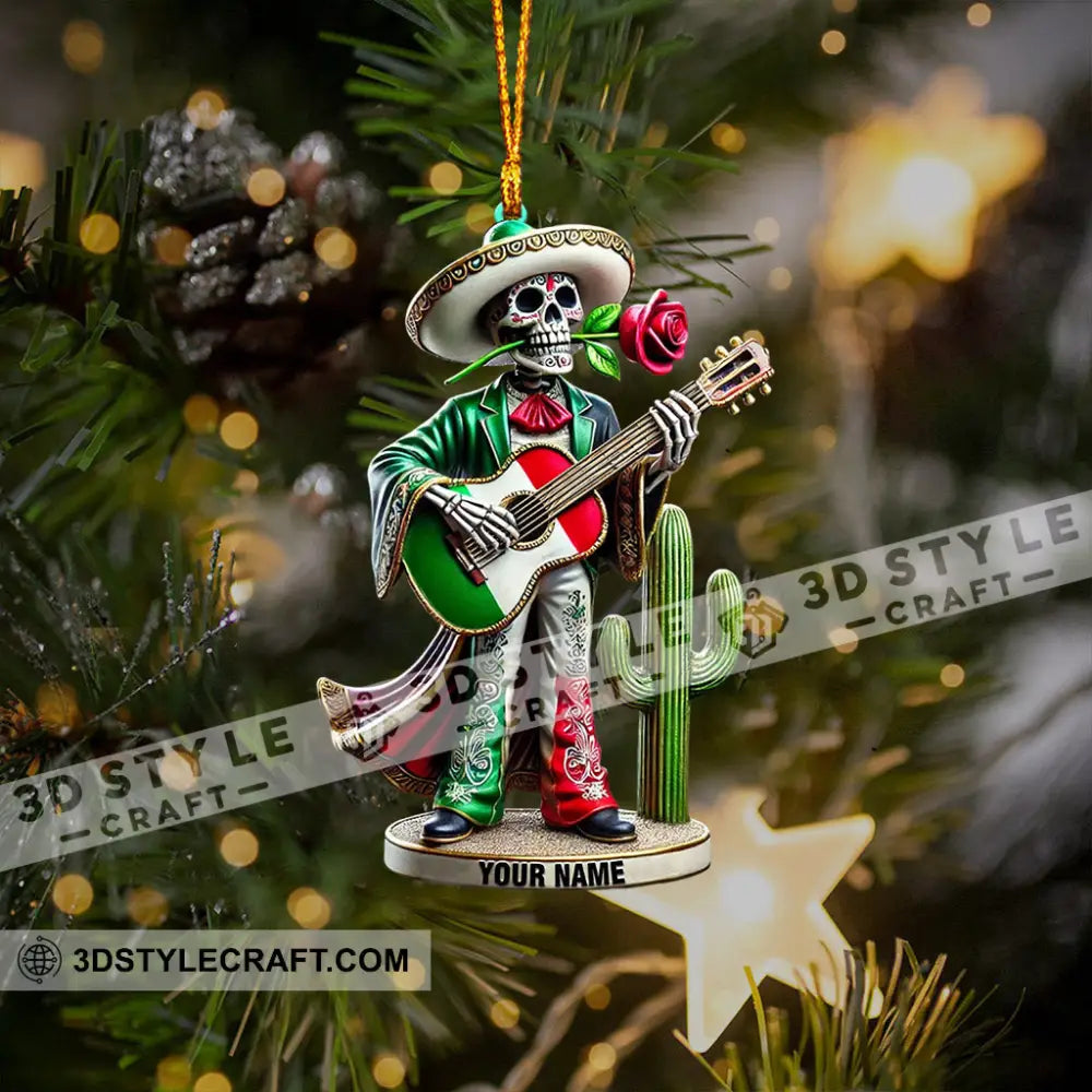 Skull Musican Home Decor Christmas Ornament Personalized