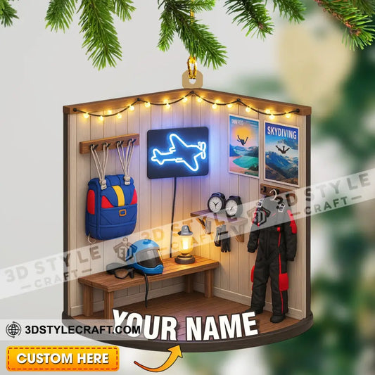Skydiving Corner Home Decor Christmas Ornament Personalized Ornament 3.54’’ / 1 Ornament Ornament