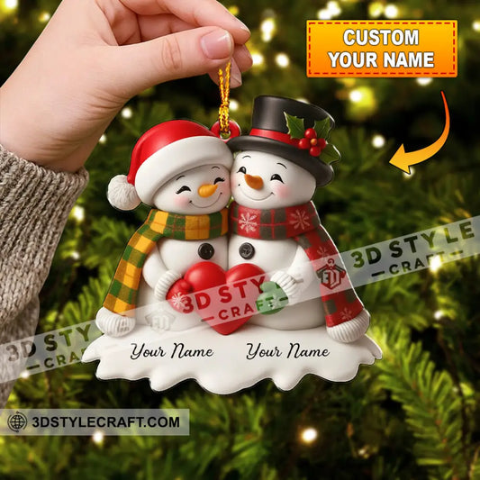 Snowman Couple Christmas Home Decor Christmas Ornament Personalized Ornament 3.54’’ / 1 Ornament Ornament