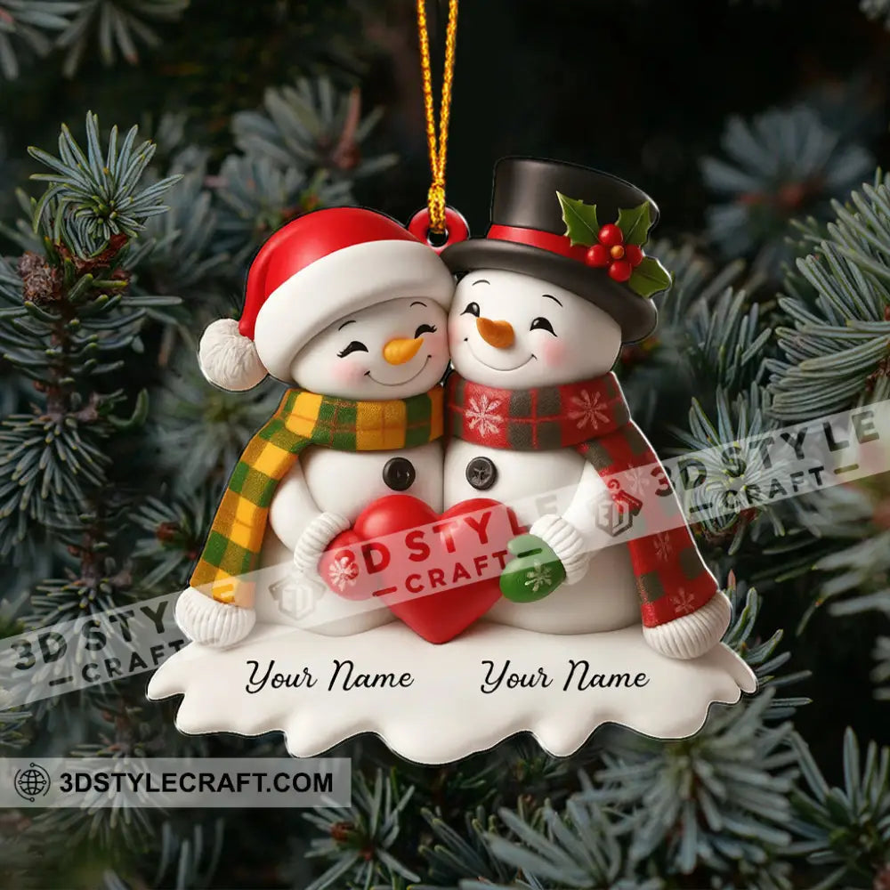 Snowman Couple Christmas Home Decor Christmas Ornament Personalized Ornament Ornament