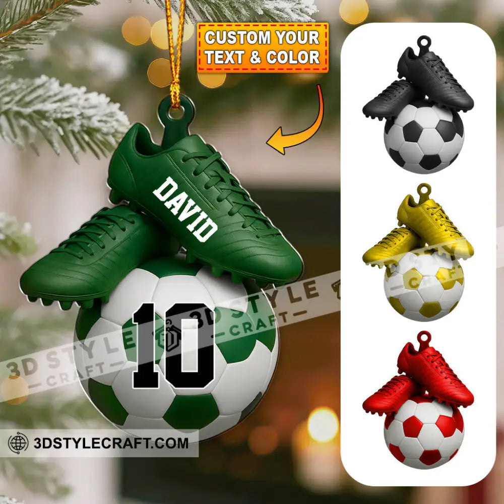 Soccer Home Decor Christmas Ornament Personalized Ornament 3.54’’ / 1 Ornament Ornament