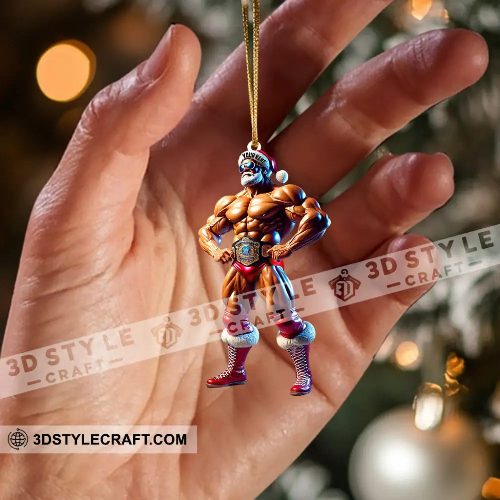 Strong Santa Home Decor Christmas Ornament Personalized