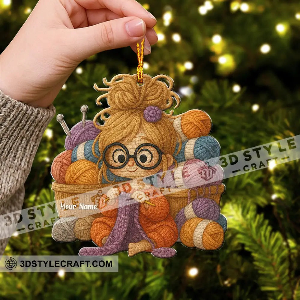 The Knitting Girl Home Decor Christmas Ornament Personalized Ornament Ornament