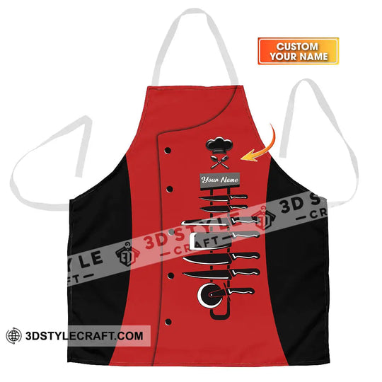 Unisex Apron - Custom Name Apron For Chef - Knife Collection style option 1