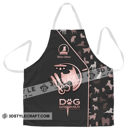 Unisex Apron - Custom Name Apron For Groomer - Dog Groomer style option 1