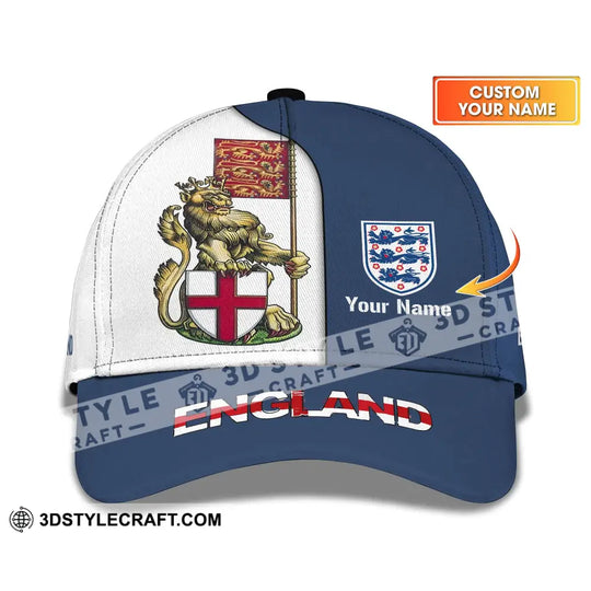 Unisex Cap,  Custom England Football Name Cap, England Three Lion style option 1