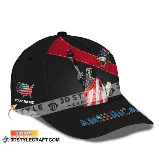 Unisex Cap, Custom Name 3D Cap - America Icon Liberties style option 1