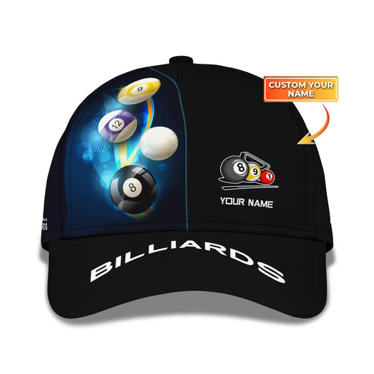 Unisex Cap, Personalized Billiards Classic Cap, Billiards Hat, Gift for Billiards Lovers style option 1