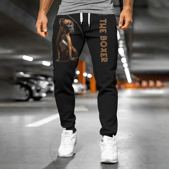 Unisex Clothing, Custom Jogger, The Boxer Dog, Jogger Pants For Pet Lovers style option 2