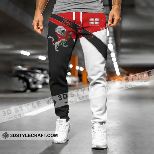 Unisex Pants - Custom Football Name Pants, England Rose Lion Pants style option 4