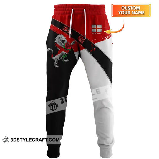 Unisex Pants - Custom Football Name Pants, England Rose Lion Pants style option 1