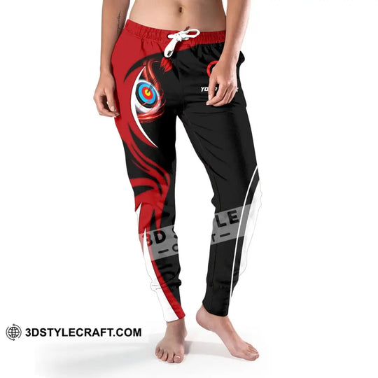 Unisex Pants - Custom Name Archery Sport Pants, Red Wave style option 4