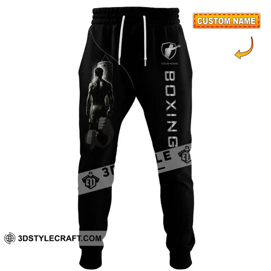 Unisex Pants - Custom Text Pants, Strong Men, Boxing Lover Sport Pants style option 1