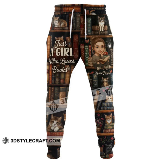 Unisex Pants - Just A Girl Who Loves Books, Sport Pants style option 3