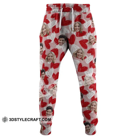 Unisex Pants - Pink Heart Couple Lover, Sport Pants style option 4