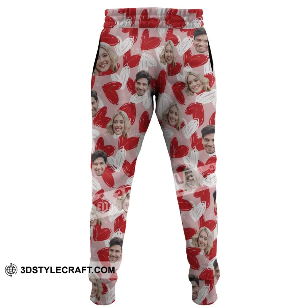 Unisex Pants - Pink Heart Couple Lover Sport Pants Pants