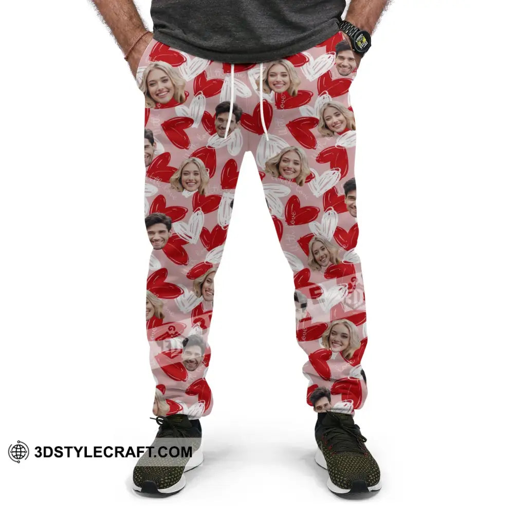 Unisex Pants - Pink Heart Couple Lover Sport Pants Pants