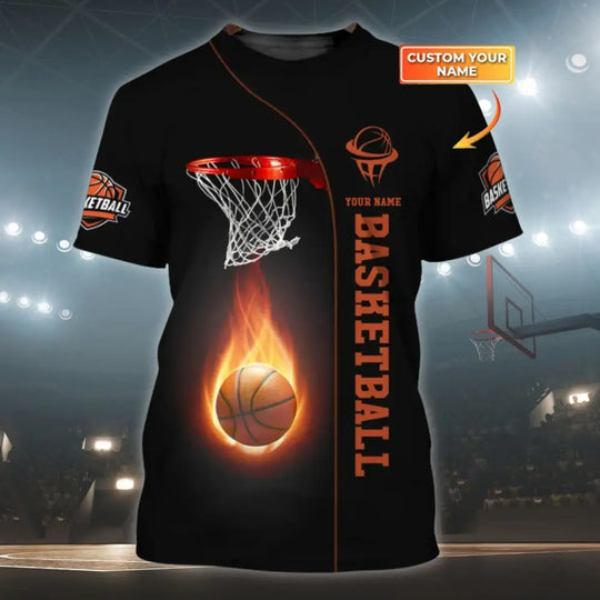 Unisex Shirt, Basketball Shirt, Custom Name T-Shirt, Basketball Polo, Gift for Basketball Player style option 1