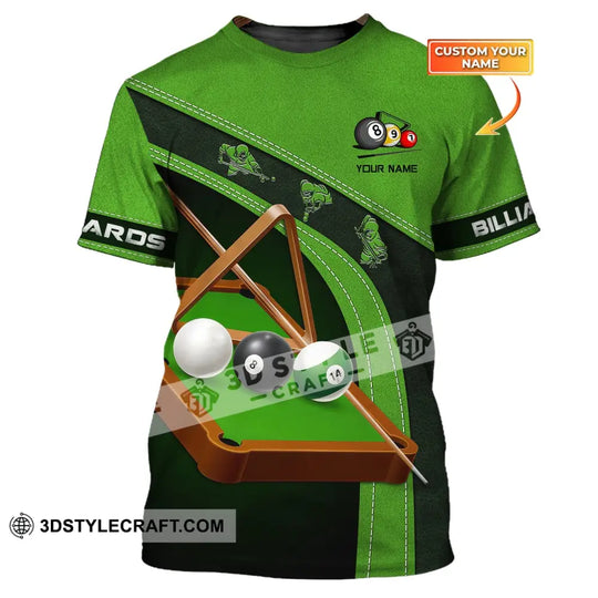 Unisex Shirt, Billiards Green T-Shirt, Billiards Table, Billiards Polo, Billiards Shirt, Shirt For Billiards Lovers style option 1