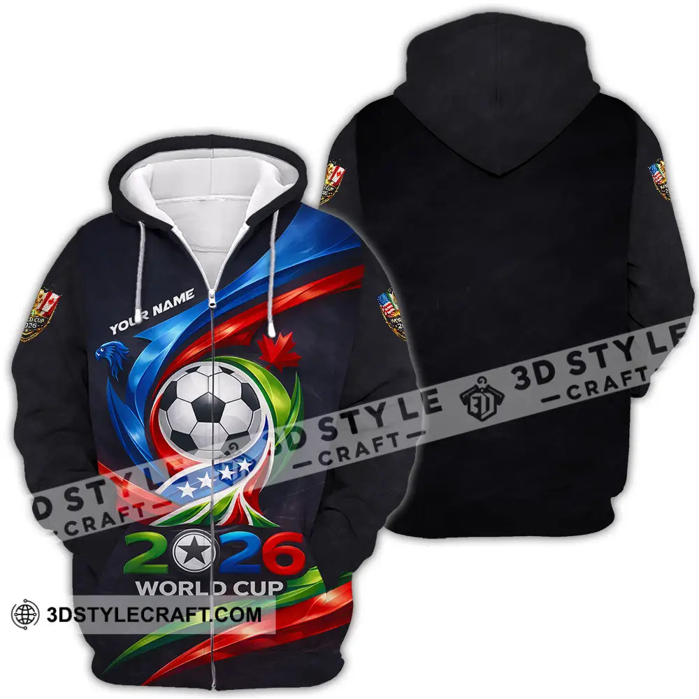 Unisex Shirt - Custom 2026 World Cup 3D Shirt Zipper Hoodie / S T-shirt