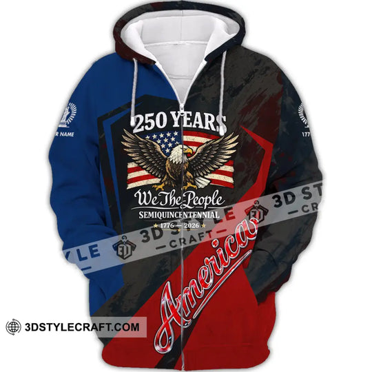 Unisex Shirt - Custom 250 Years America 3D Shirt style option 3