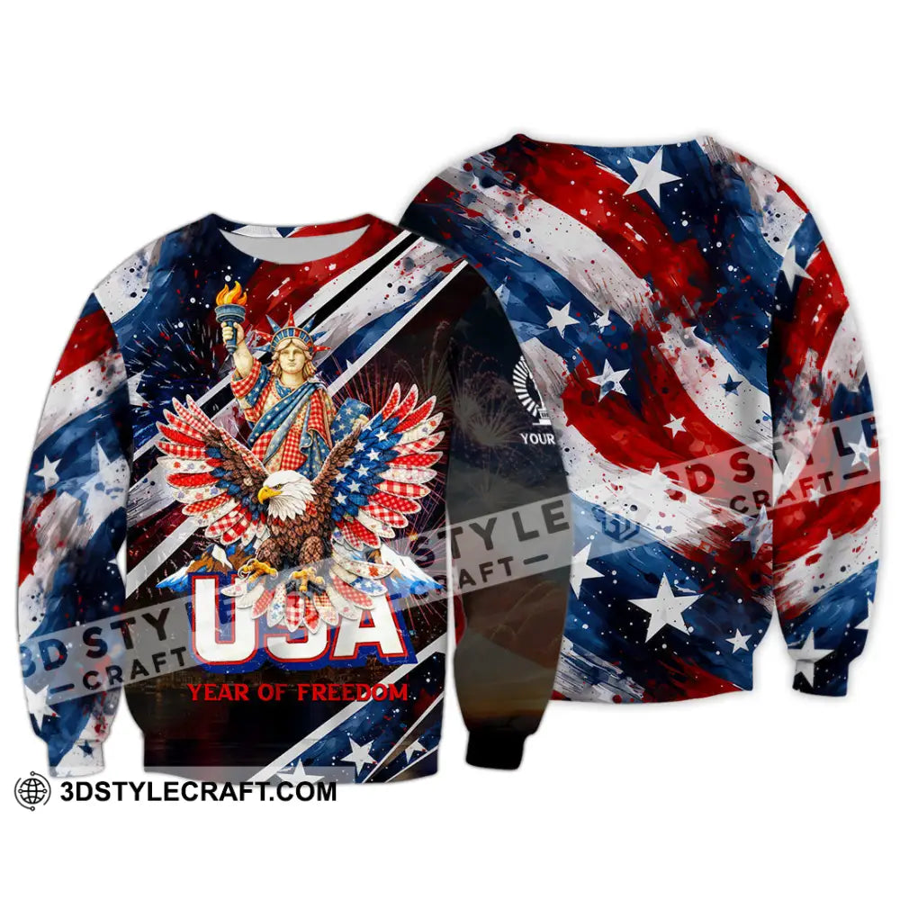 Unisex Shirt - Custom 250 Years Of United State Of America 3D Shirt Long Sleeve / S T-shirt