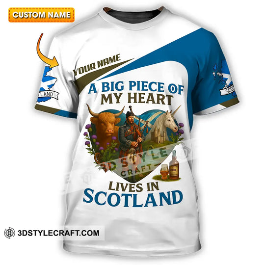 Unisex Shirt - Custom A Big Piece Of My Heart Lives In Scotland Shirt style option 1